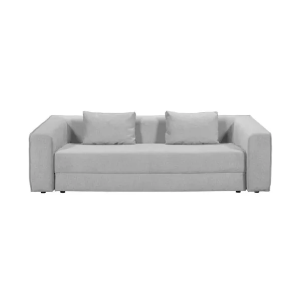 Muscat - Canapé Droit Convertible 3 Places En Tissu, Made In France - Gris Clair