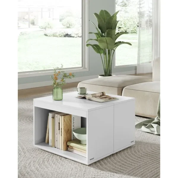 Tables Basses, Lot De 3 Tables D?appoint, Petites Tables Rectangulaires Personnalisable, Blanc Neige