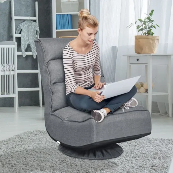 Chaise Relax Pivotant 360 Degrés Pliable Et Réglable En 5 Positions,chaise Rembourrée Confortable