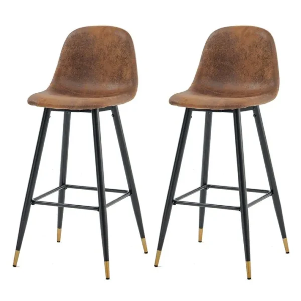 Lot De 2 Tabouret De Bar Siège De 77 Cm De Haut Rembourrés En Suédine