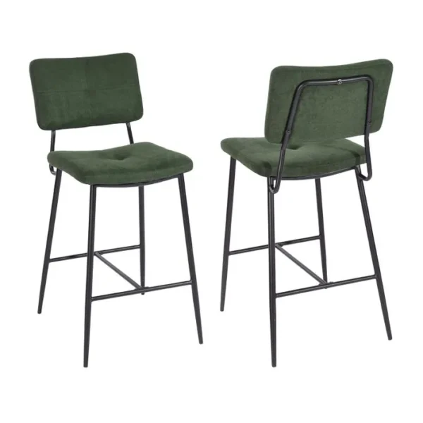 Lot De 2 Tabouret De Bar Siège Rembourrés De 69 Cm De Haut Avec Dossier Et Repose-pieds