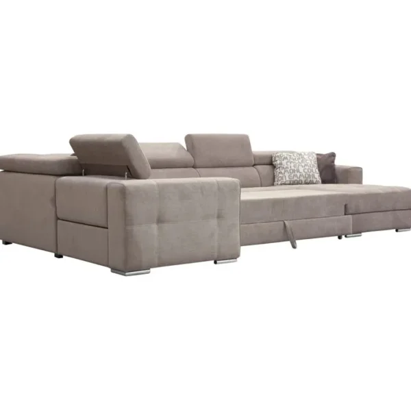 Canapé dangle U convertible relax droit QUARTZ tissu beige