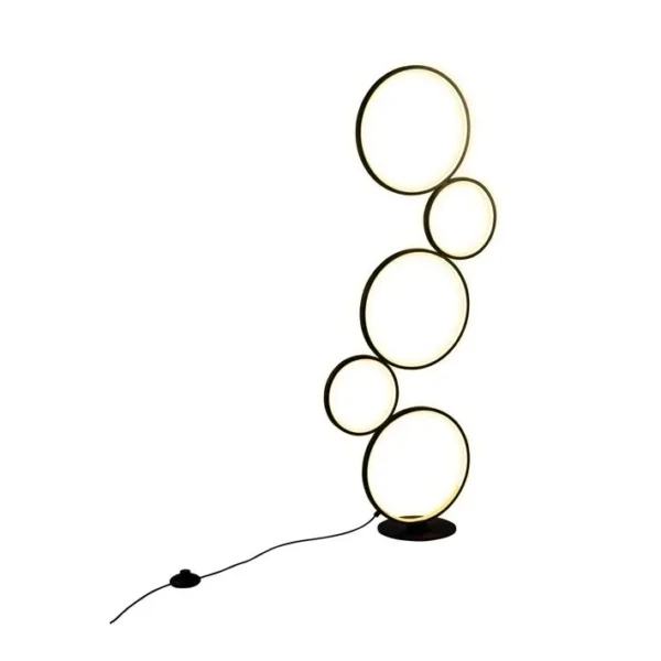 Lampe de sol H. 115 cm CIRCLE LOOPING Noir