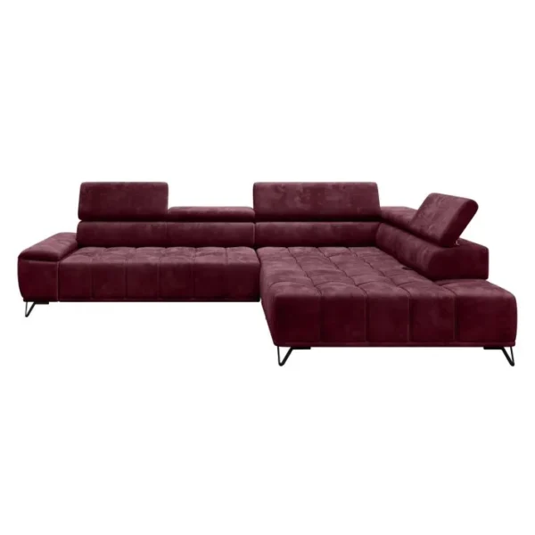 Canapé dangle droit relax PALLADIO tissu Monolith bordeaux