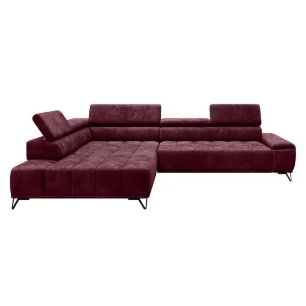 Canapé dangle gauche relax PALLADIO tissu Monolith bordeaux