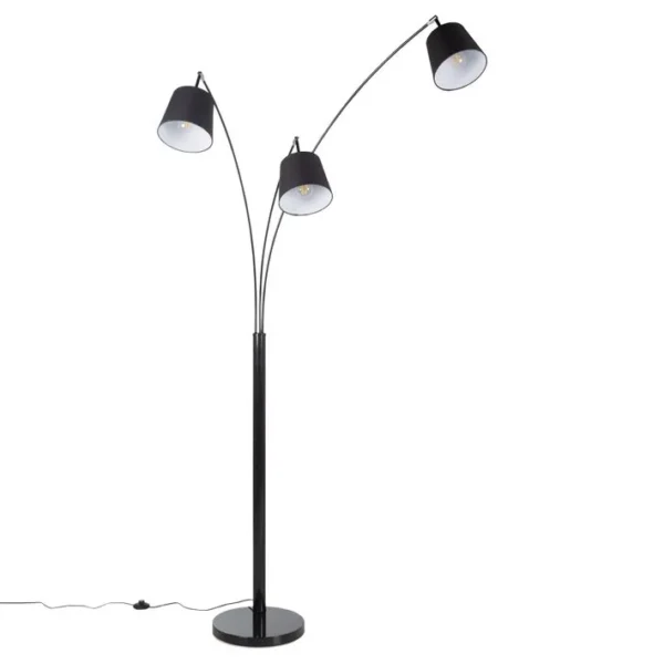 Lampadaire 3 lumières H.215 cm RAFFA Noir