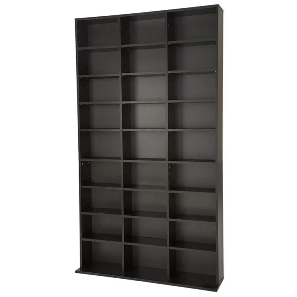 Armoire Étagère Rangement Cd / Dvd Meuble De Rangement Pour 1 000 Cds Mdf Noir 08_0000353