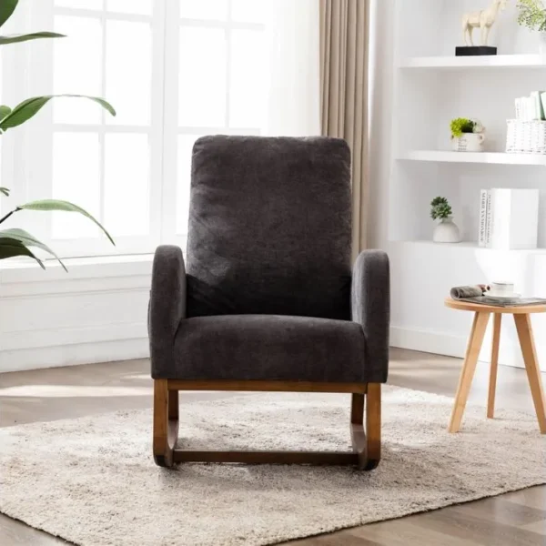 Fauteuil à Bascule - Fauteuil Canapé Avec Dossier - Lin - Convient Pour Chambre à Coucher, Salon