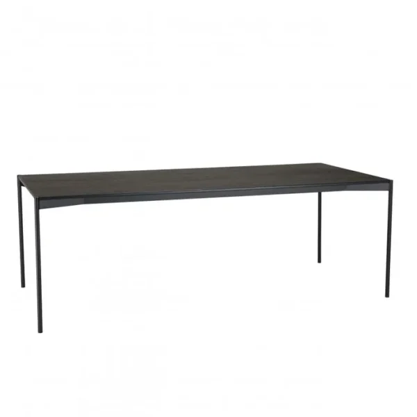 Daly - Table à Manger Rectangulaire Noire 220x100cm Piètement Métal