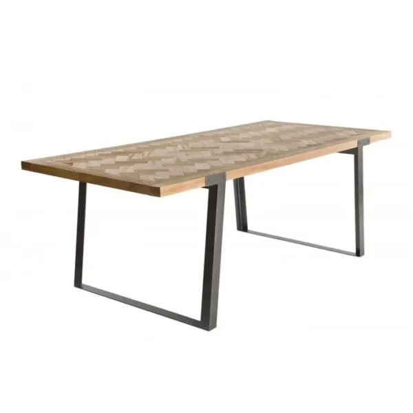 Clemence - Table à Manger 220x100cm Bois Et Métal