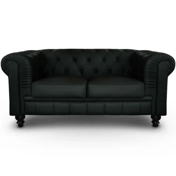 Canapé 2 Places chesterfield 157cm Noir