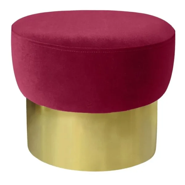 Tabouret Design En Velours liya 44cm Rouge