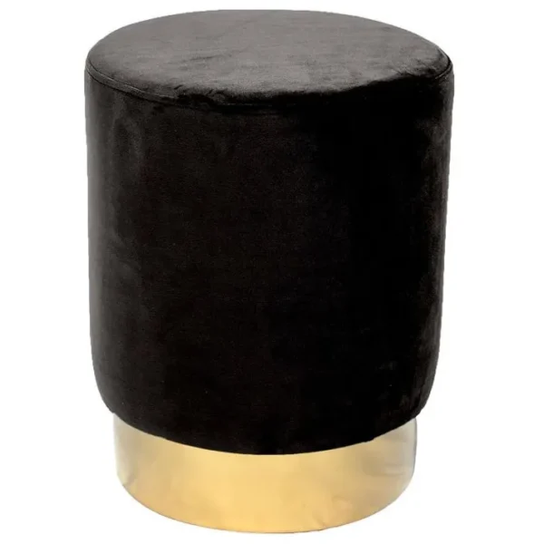 Tabouret Design En Velours nona 42cm Noir