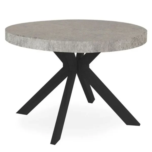 Table Ronde Extensible zefane 160-260cm Noir et Gris