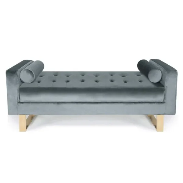 Banquette Capitonnée Velours qena 160cm Argent