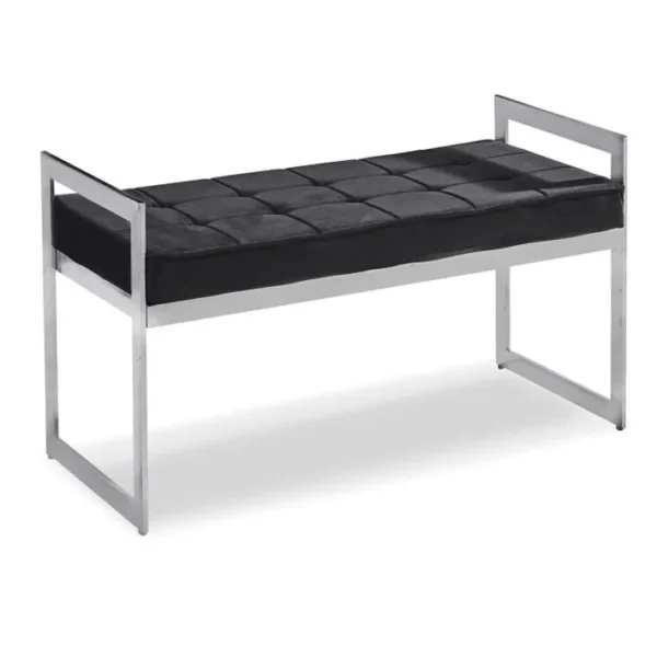 Banquette En Velours topez 94cm Noir et Argent