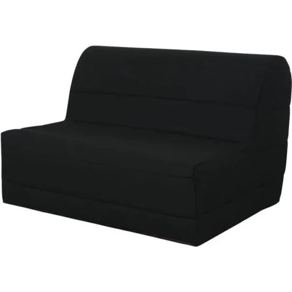 Banquette BZ - 140x190 Cm - Tissu Noir - Melissa