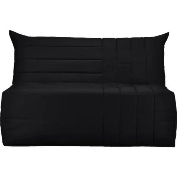 Banquette BZ 3 Places - Made In France - L 142 X P 101 Cm - Tissu Noir - Becci