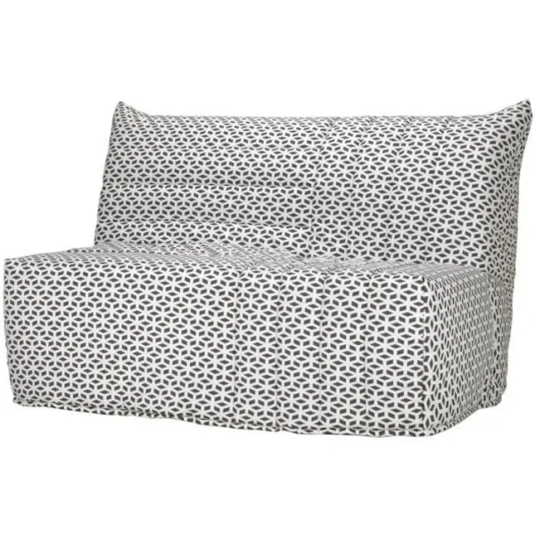 Banquette BZ 3 Places - Tissu Noir Et Blanc - Made In France - L 142 x P 101 Cm - Becci