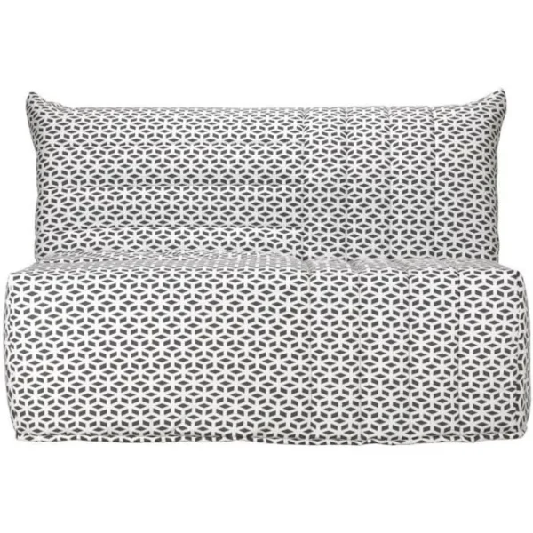 Banquette BZ 3 Places - Tissu Noir Et Blanc - Made In France - L 142 x P 101 Cm - Becci