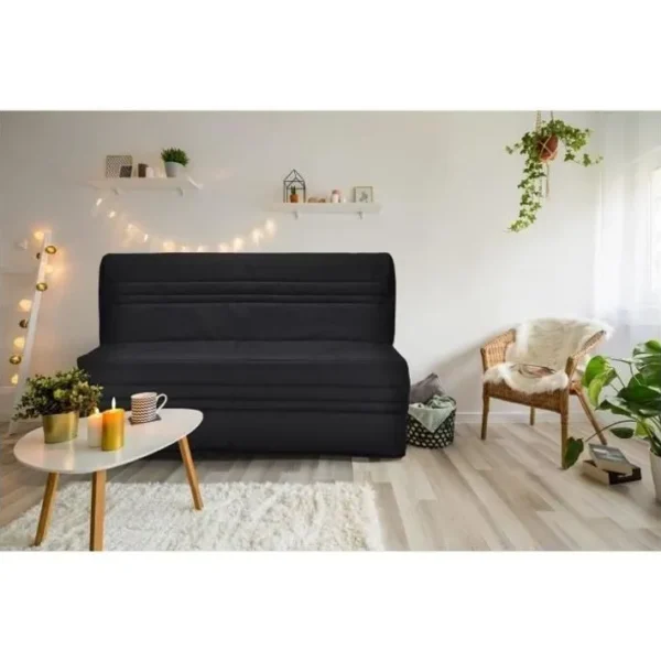 Banquette 3 Places BZ - Tissu Noir - L 143 X P 97 Cm - Joe