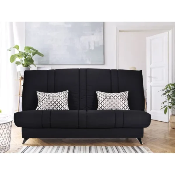 Banquette-lit clic-clac SILVER tissu Noir