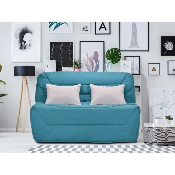 Banquette lit BZ BULTEX CALIFORNIA 2 tissu turquoise