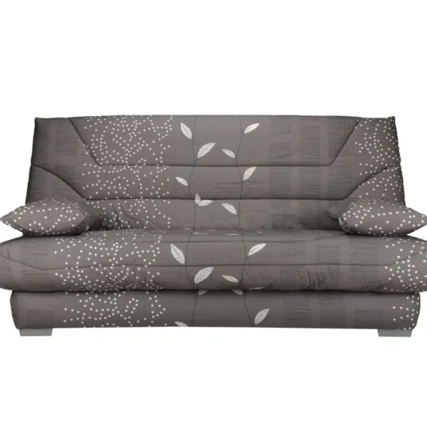 Banquette lit clic-clac BULTEX CALIFORNIA2 tissu feuilles taupe