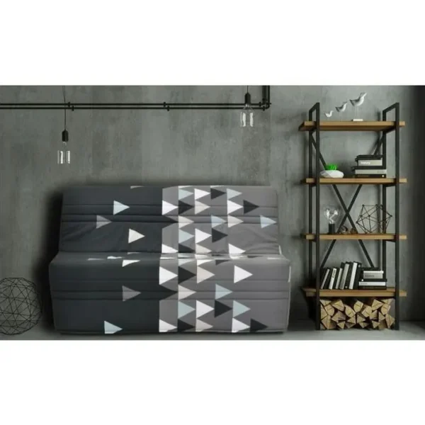 Banquette BZ - Tissu Gris Et Noir - L143 X P97 X H89cm - Joe