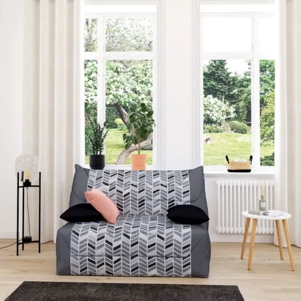 Banquette lit BZ STARFLEX CALIFORNIA 3 tissu trendy gris