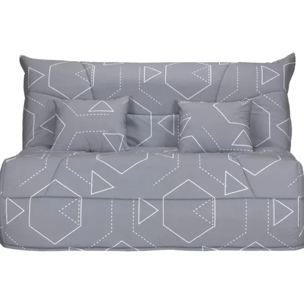 Banquette lit BZ CELIA 2 tissu hexagone gris