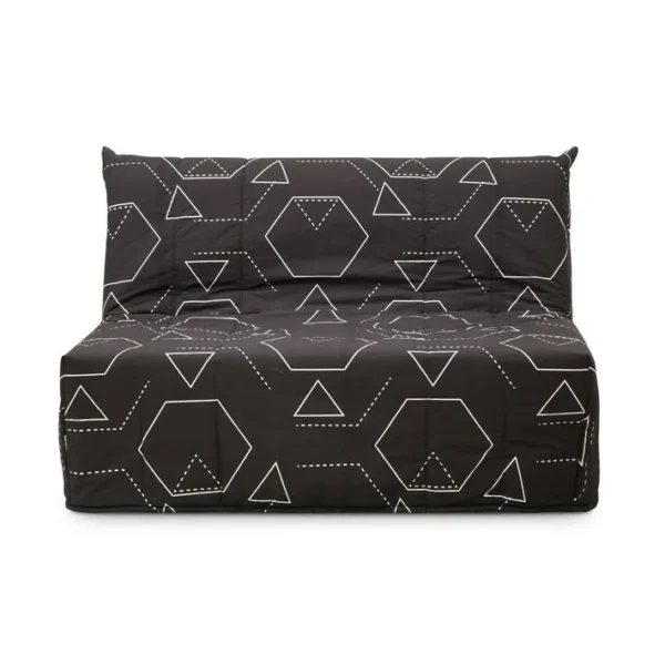 Banquette lit BZ EMILIA 3 tissu imprimé noir