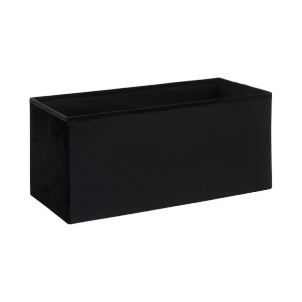 2 En 1 Pouf Pliant Double Et Coffre De Rangement En Velours Noir 76 X 38 Cm