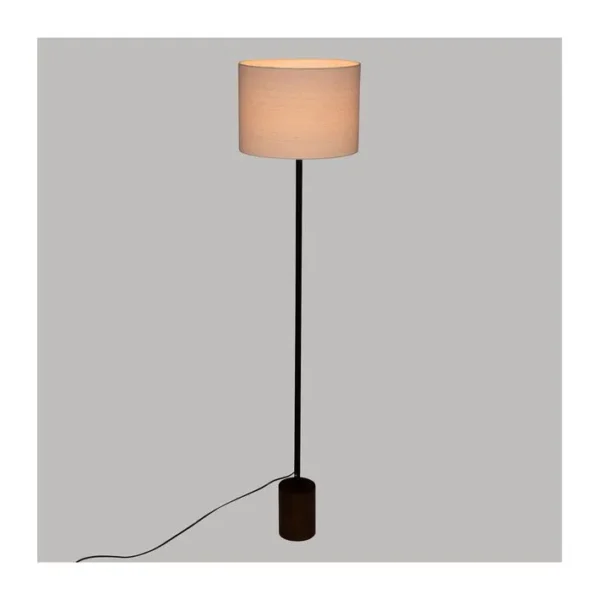 Lampadaire En Bois Et Abat-jour En Coton D 35 X H 147 Cm