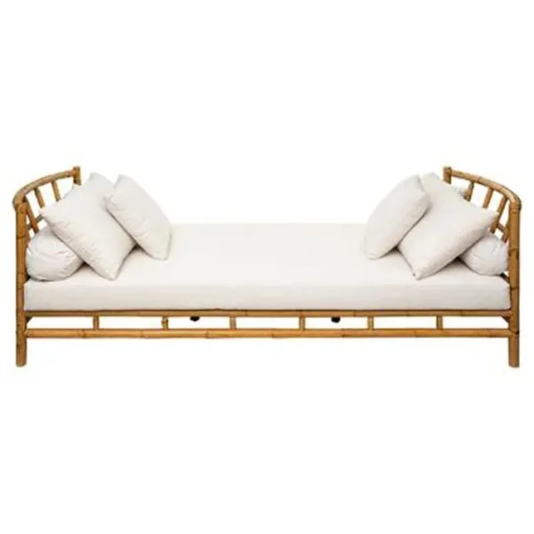 Lit Banquette 3 Places En Rotin bali 228cm Naturel