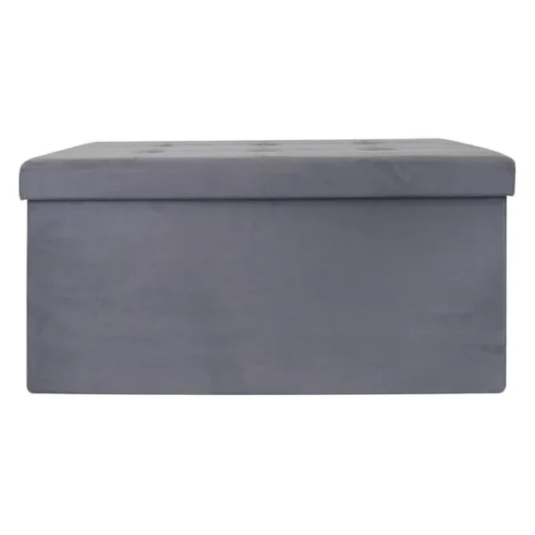 Banc et Coffre De Rangement suédine 76cm Gris