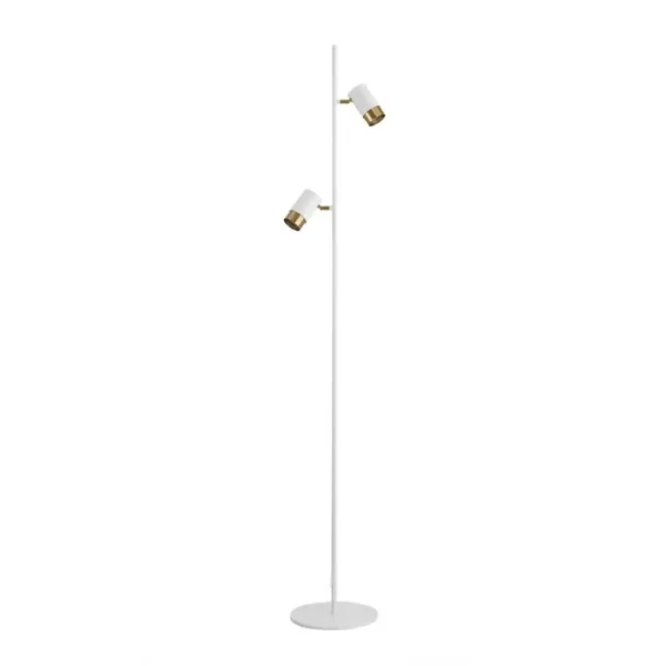 Lampadaire Blanc Deux Spots Pivotants - Elya