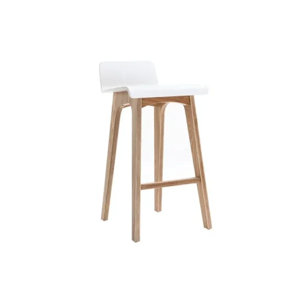 Chaise De Bar Scandinave Bois Et Blanc H65 Cm Baltik