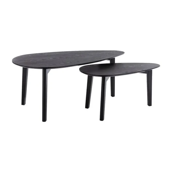 Tables Basses Gigognes Bois Noir (lot De 2) Artik