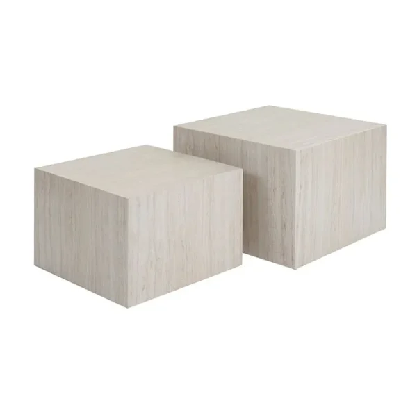 Tables Basses Gigognes Design Effet Travertin (lot De 2) Calla