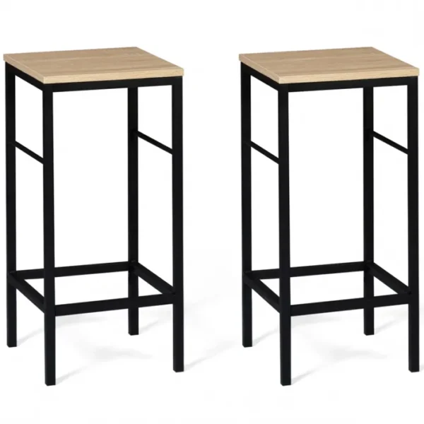 Lot De 2 Tabourets De Bar Detroit Design Industriel