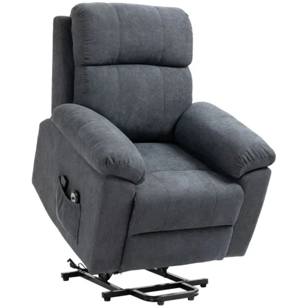 Fauteuil De Massage Releveur Électrique Réglable Tissu Gris