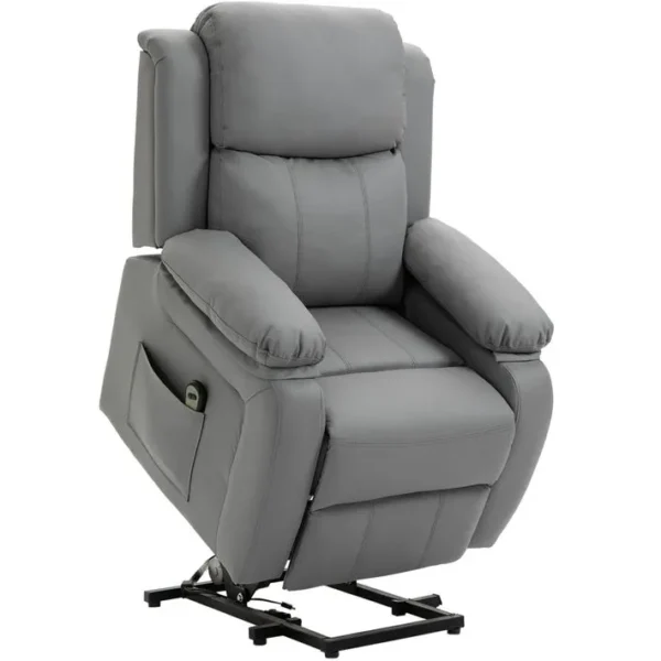 Fauteuil De Relaxation Électrique Releveur Inclinable Réglable Pu Gris