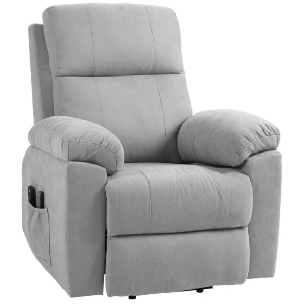 Fauteuil De Massage Releveur Électrique Réglable Tissu Gris Clair