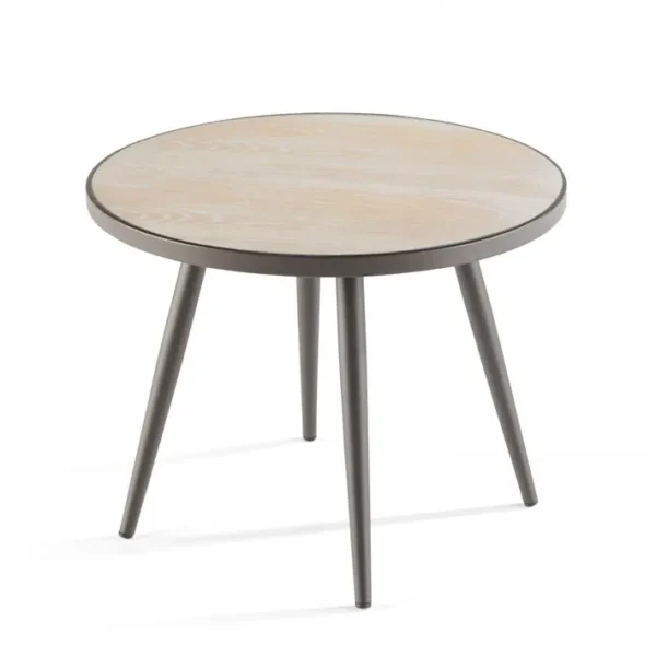 Tivoli - Table Basse Ronde Avec Plateau Imitation Bois