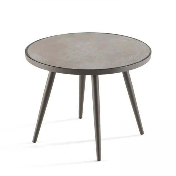 Tivoli - Table Basse Ronde Avec Plateau Effet Béton