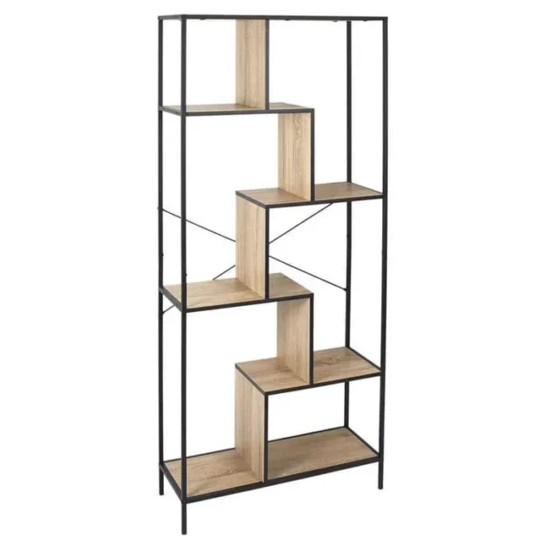 ALTOBUY Etagère 6 Niveaux Aspect Bois Et Métal Noir - Endis