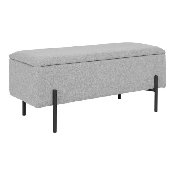 Banc-coffre Tissu Gris Clair Pieds Métal - Blaire