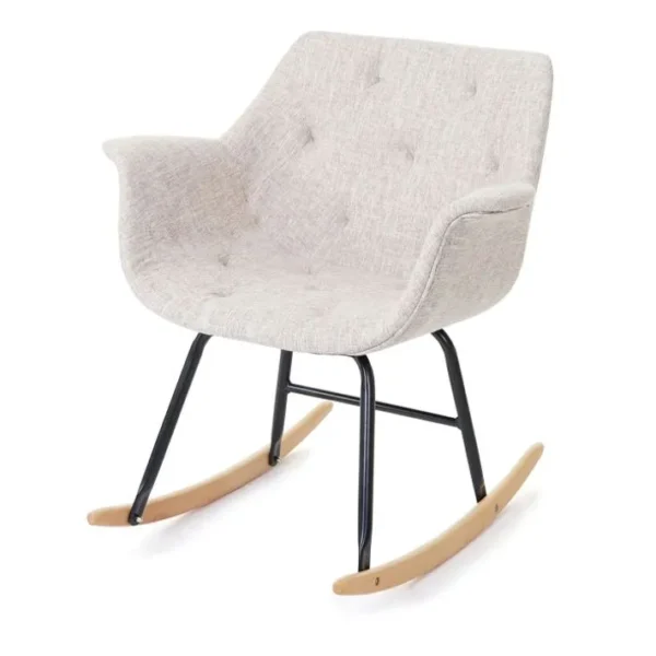 Fauteuil À Bascule Billy Tissu Crème/gris