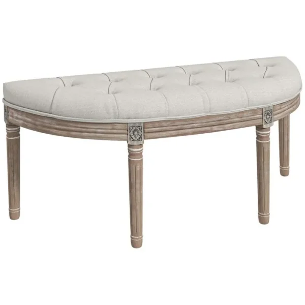 Banc Demi-lune Vintage Elizabeth Grège